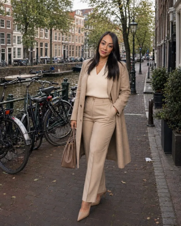 Jackeline nos canais de Amsterdam